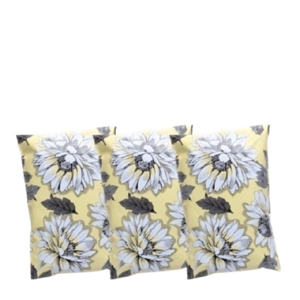 20 (6” x 9”) Floral Yellow and Gray Poly Mailers Poly Bags - Picture 2 of 3